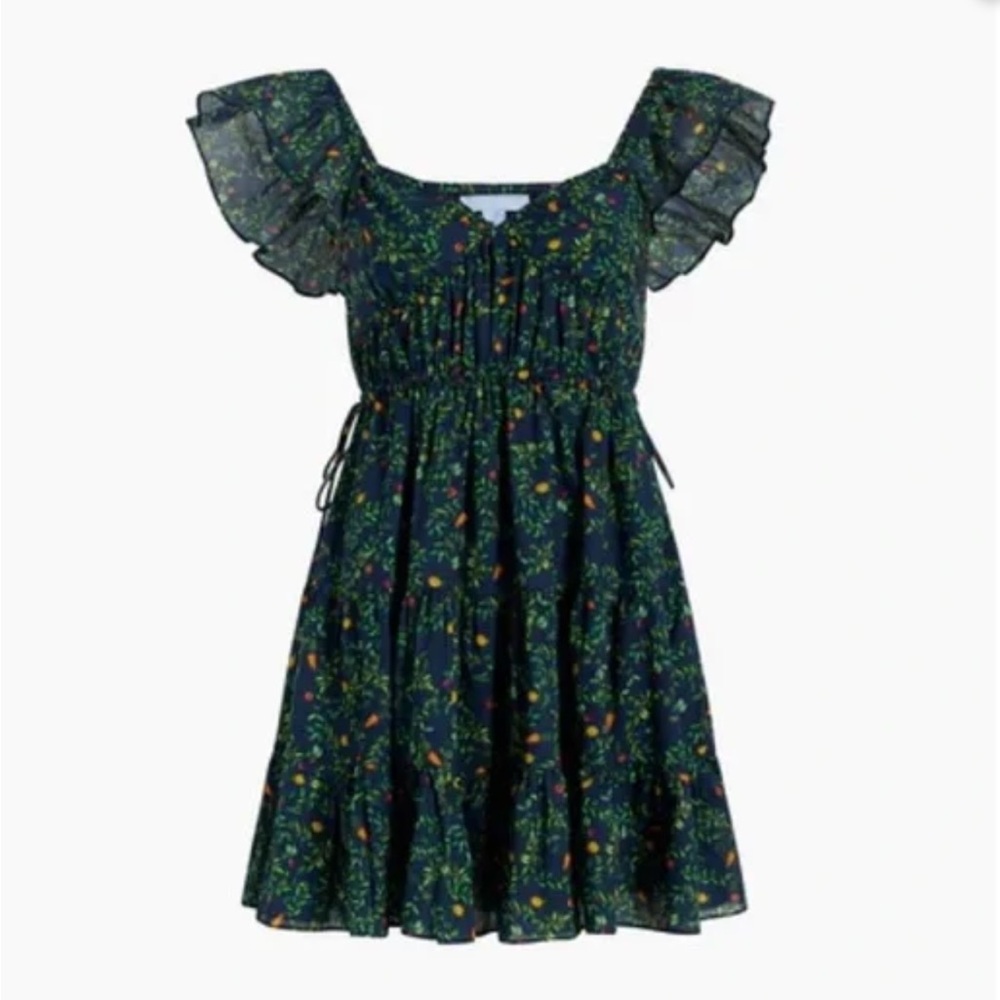 Hill House Lucia Dress Midnight Garden Cotton Voile Size Medium